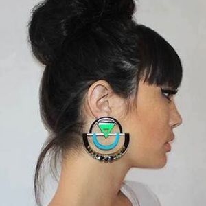 Melody Ehsani Crystal Seashell Galaxy Earrings worn 1x